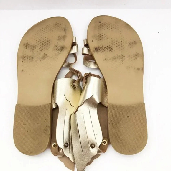 Gold Leather‎ Winged Greek Sandals Women’s Size 37 (US Women’s 6.5/7) - Picture 8 of 8